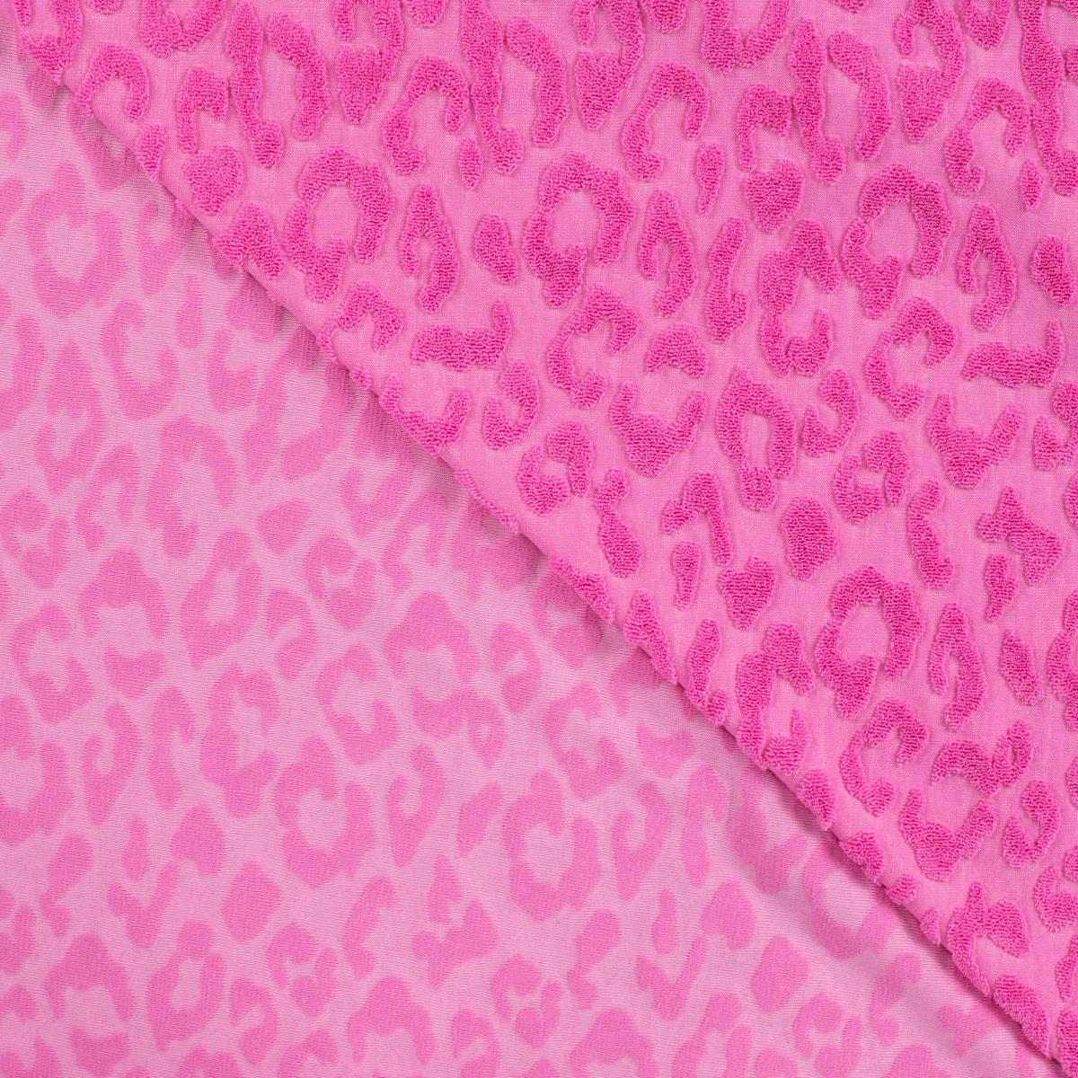 Jersey Jaquard "Leo" pink mit Frottee Leo Muster Jersey Jaquard "Leo" pink mit Frottee Leo Muster